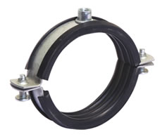 Clamps with two-sided fixation and rubber gasket EPDM