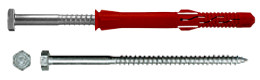 Dowel for hollow bricks size 250&times;250&times;120&nbsp;120 mm (about six king size bricks) with wood screw – flat head